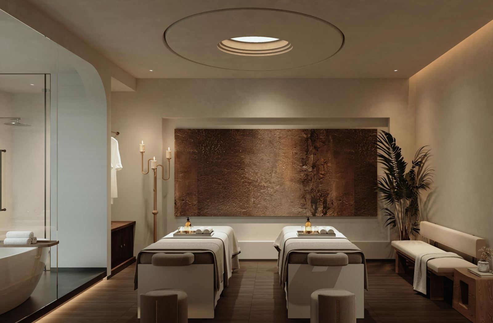 Treatment suite with bath — Completed space